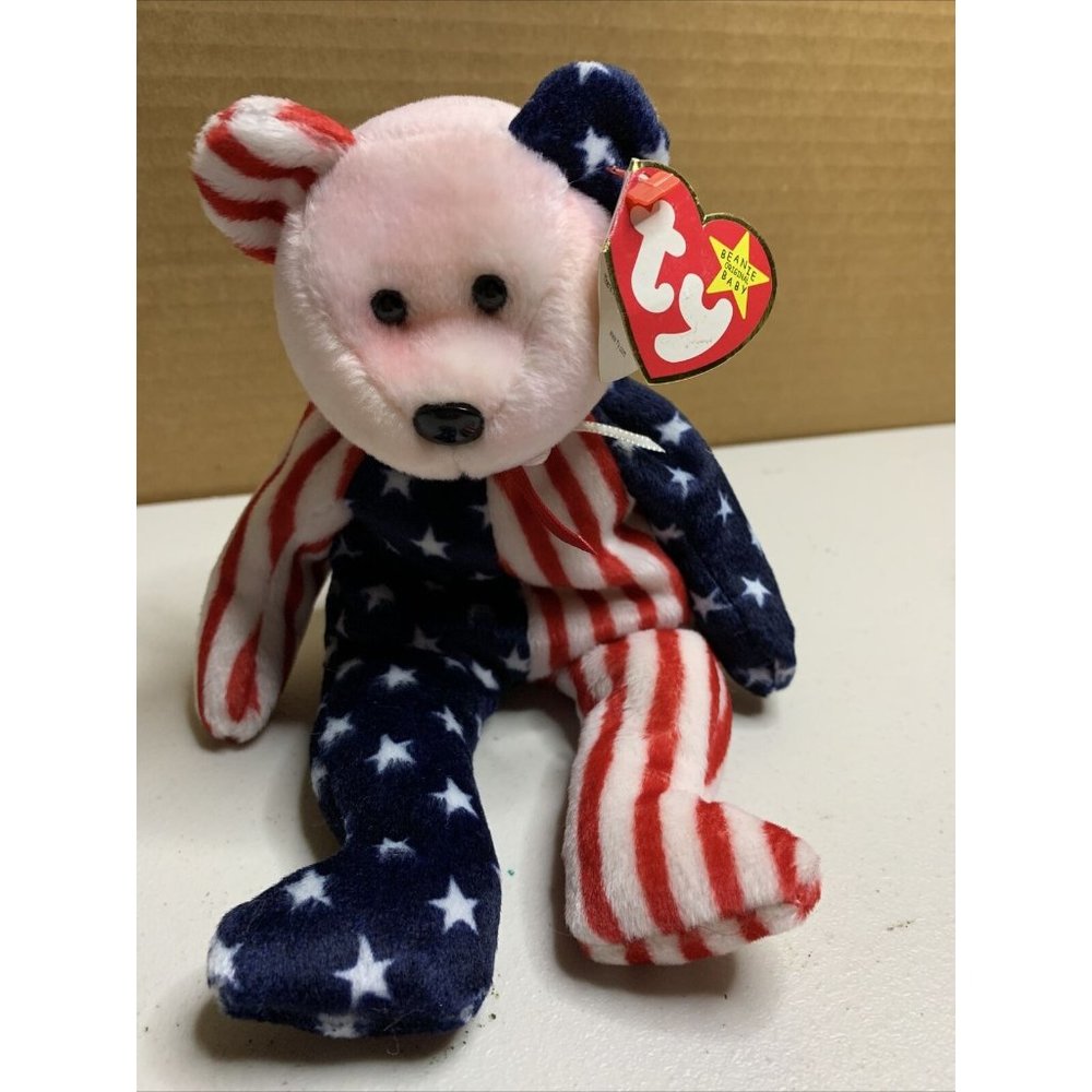 Vintage Ty Beanie baby Spangle Pink face With Tag Born June 14, 1999